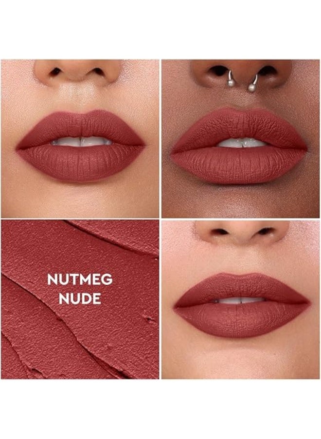 كيرو أحمر شفاه سائل غير لامع من كيرو، لون جوزة الطيب | بني شوكولاتة | مقاوم للماء | يدوم طويلاً | زيت المشمش والأفوكادو | نباتي 100% | 5 مل | خالٍ من البارابين والسموم - Image 3